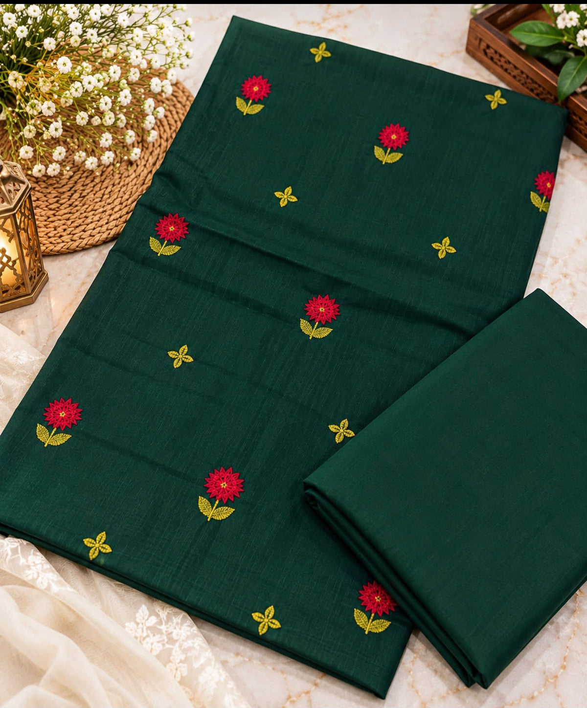 Dhanak Embroidered Floral 2PC