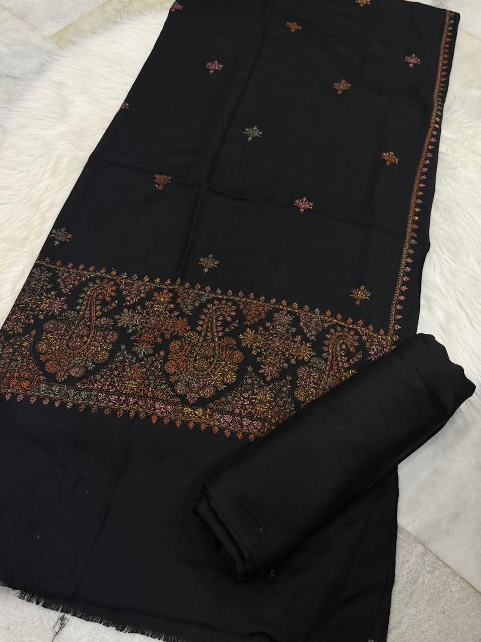 Pashmina Kacha Tanka Black 3PC