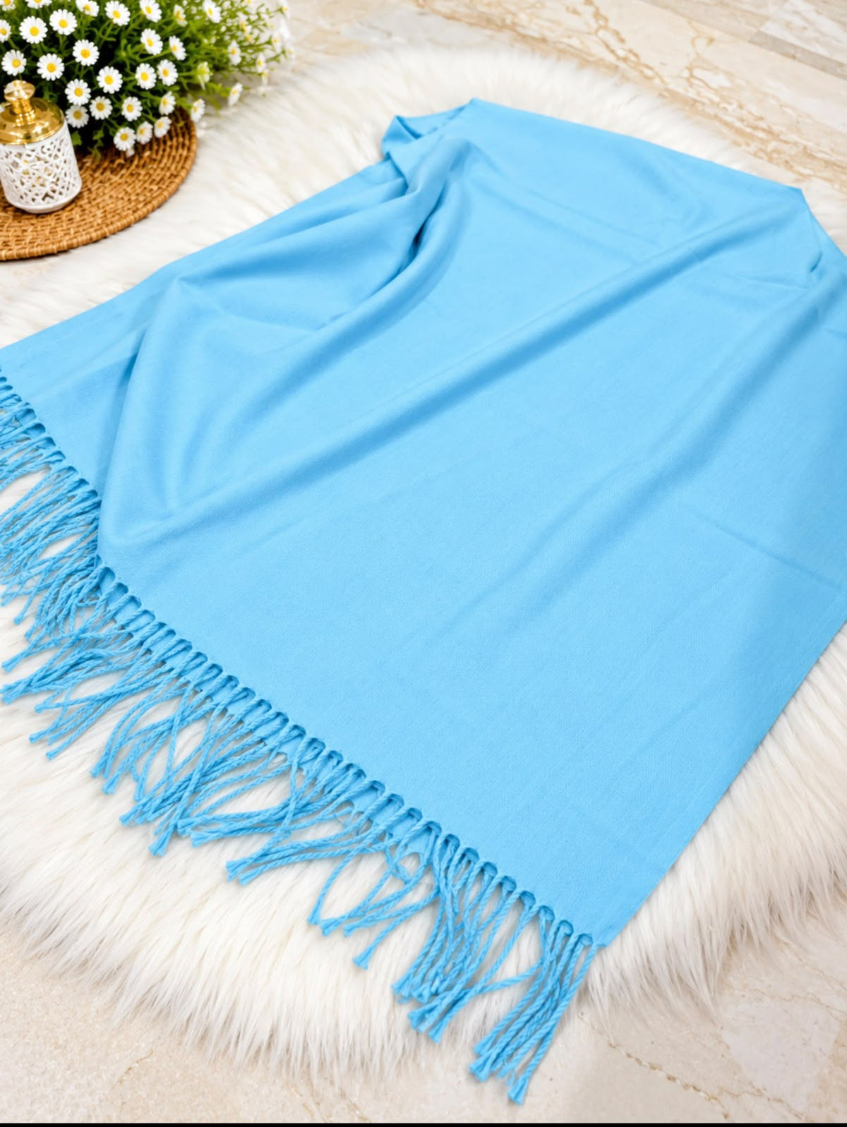 Single Shade Wool Mini Shawl