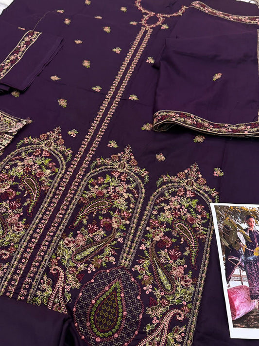 Luxury Dhanak H.R Embroidered 3PC Suit