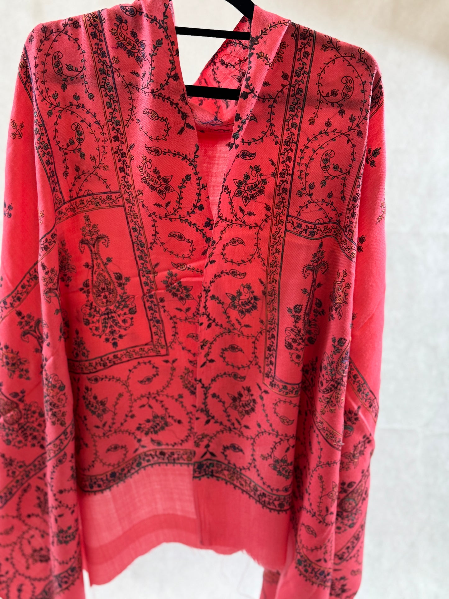 Embroidered mini pashmina shawl