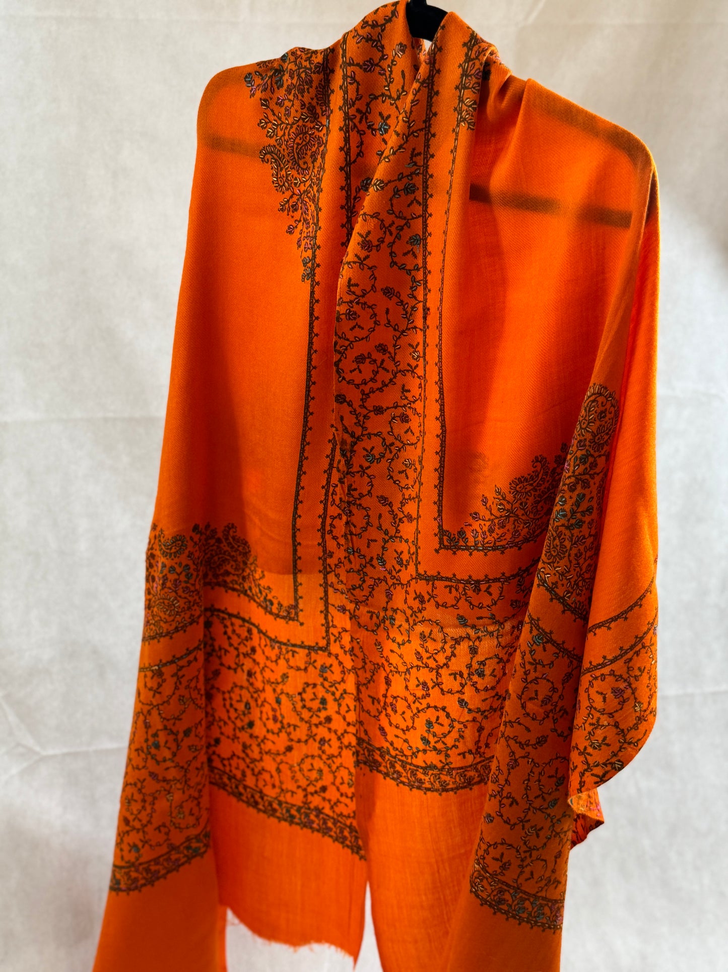 Embroidered mini pashmina shawl