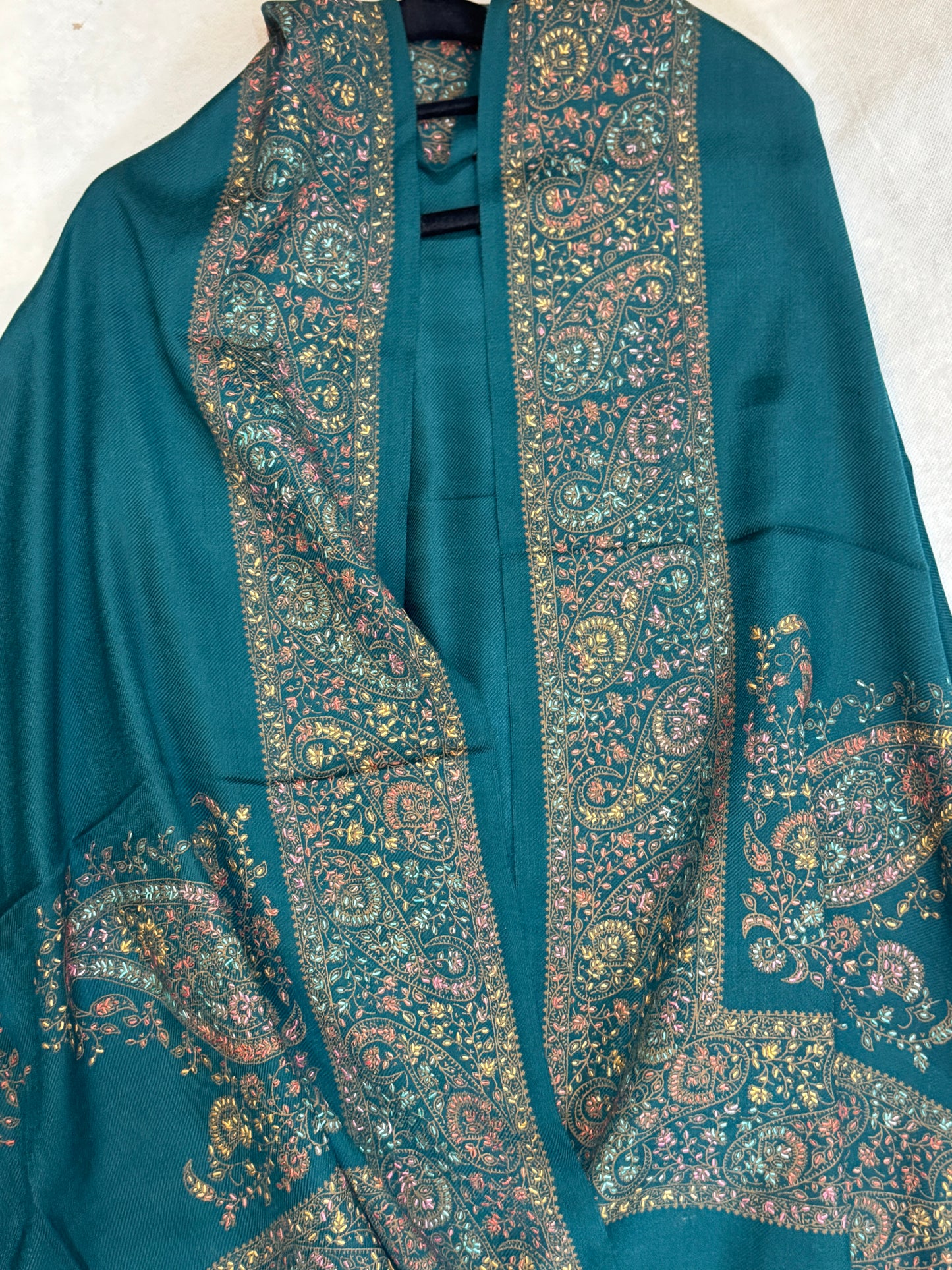 Embroidered mini pashmina shawl