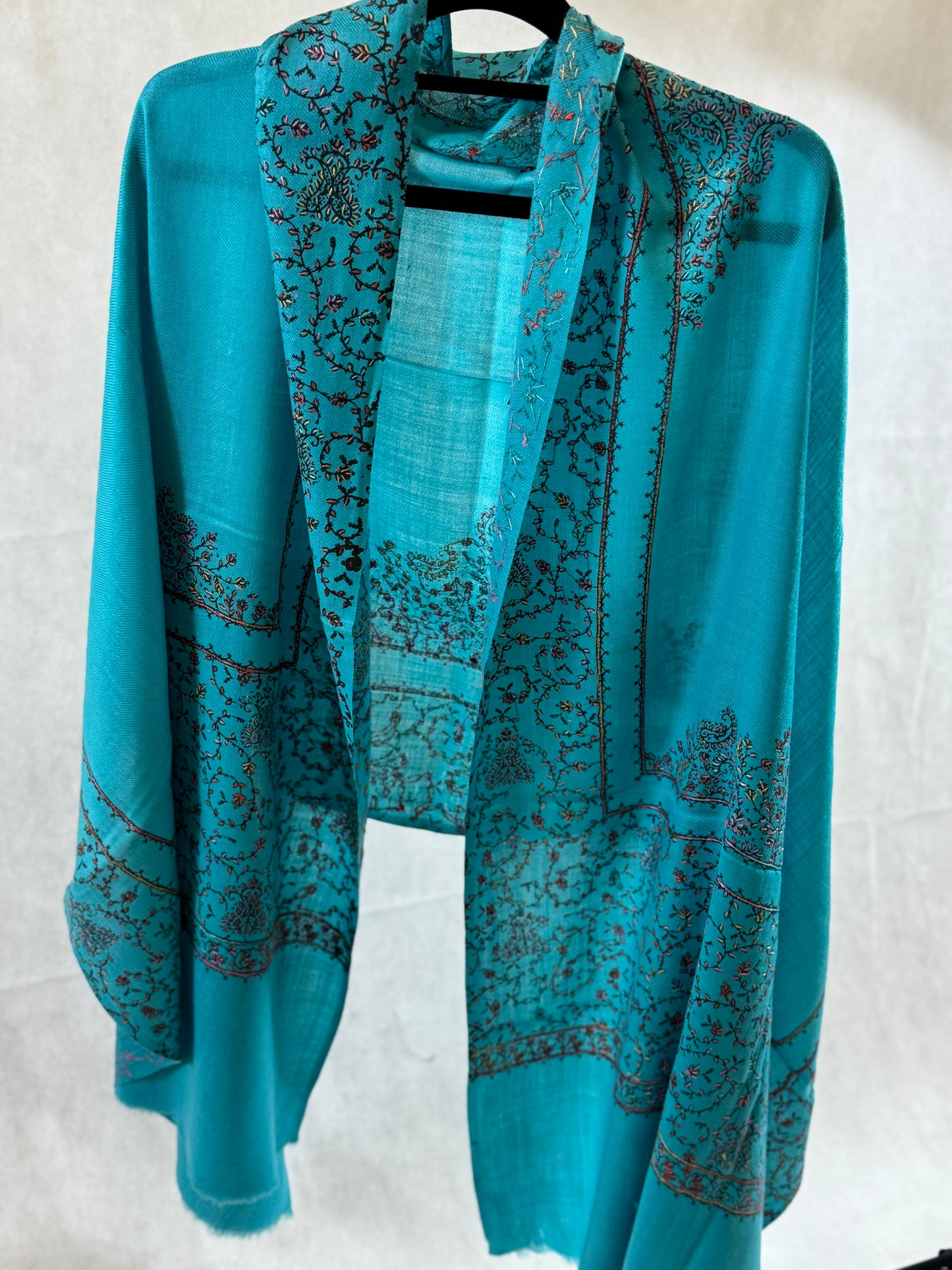 Embroidered mini pashmina shawl