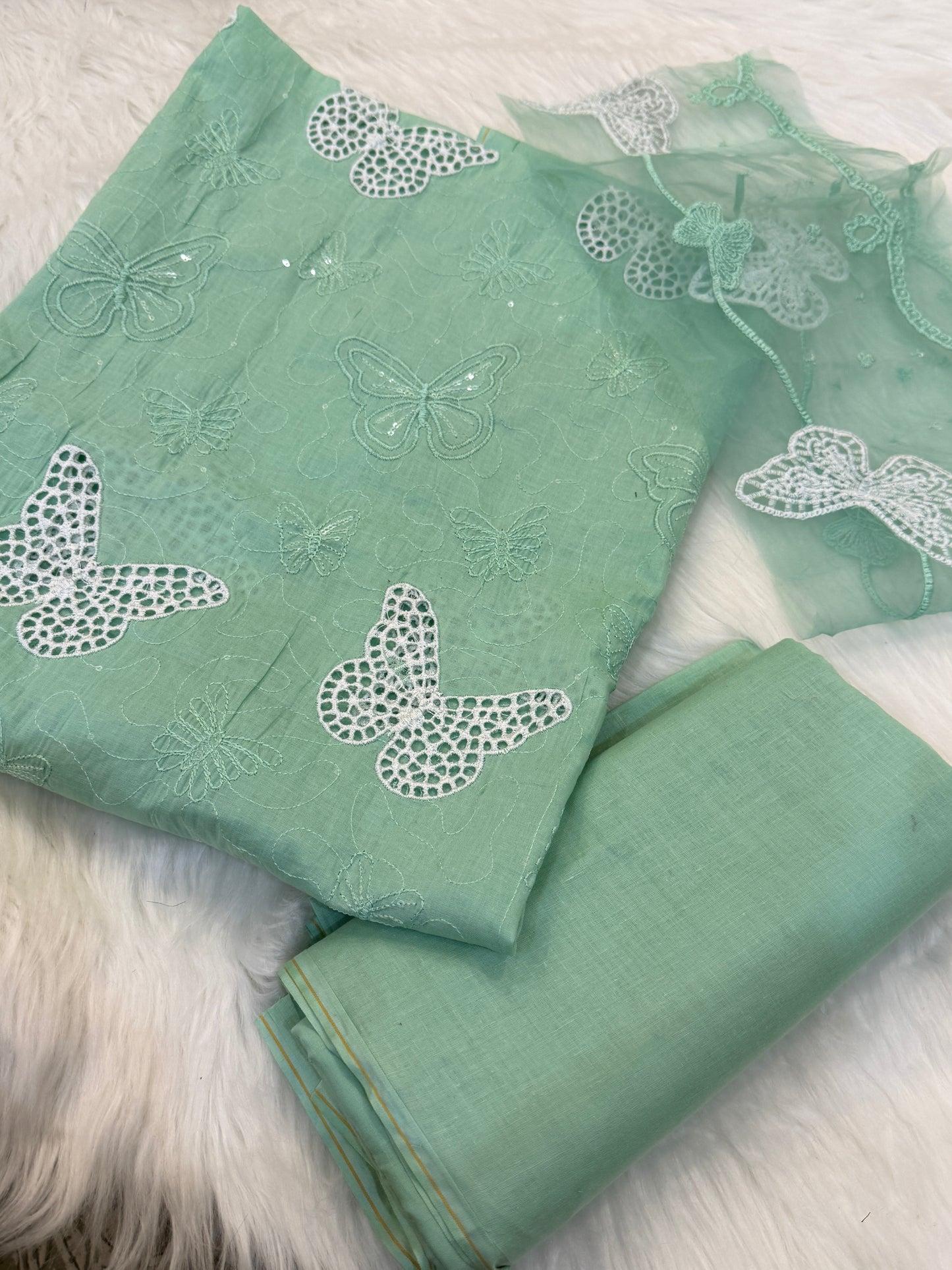 Embroidered 2PC Butterfly