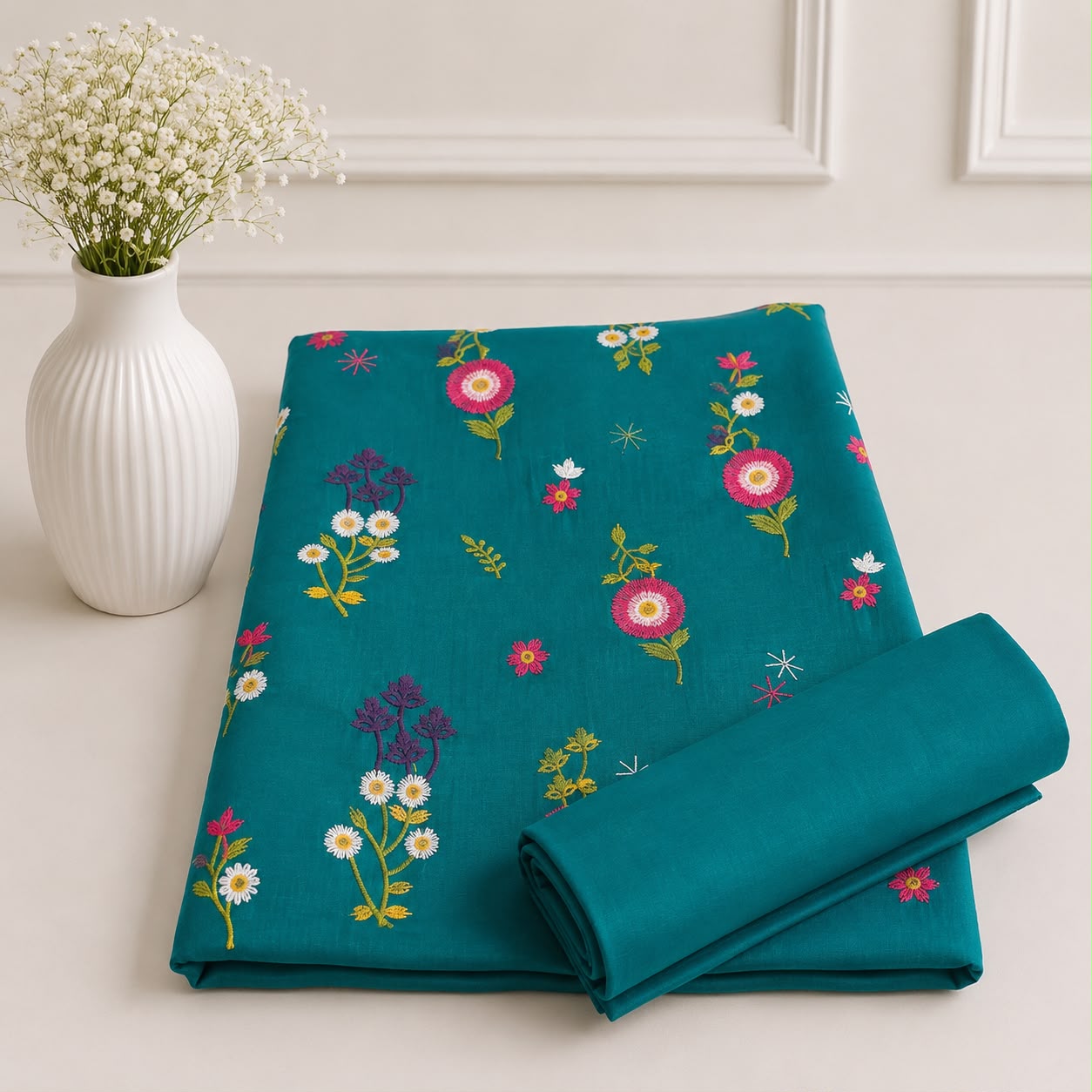 Flora Blossom Embroidered Lawn