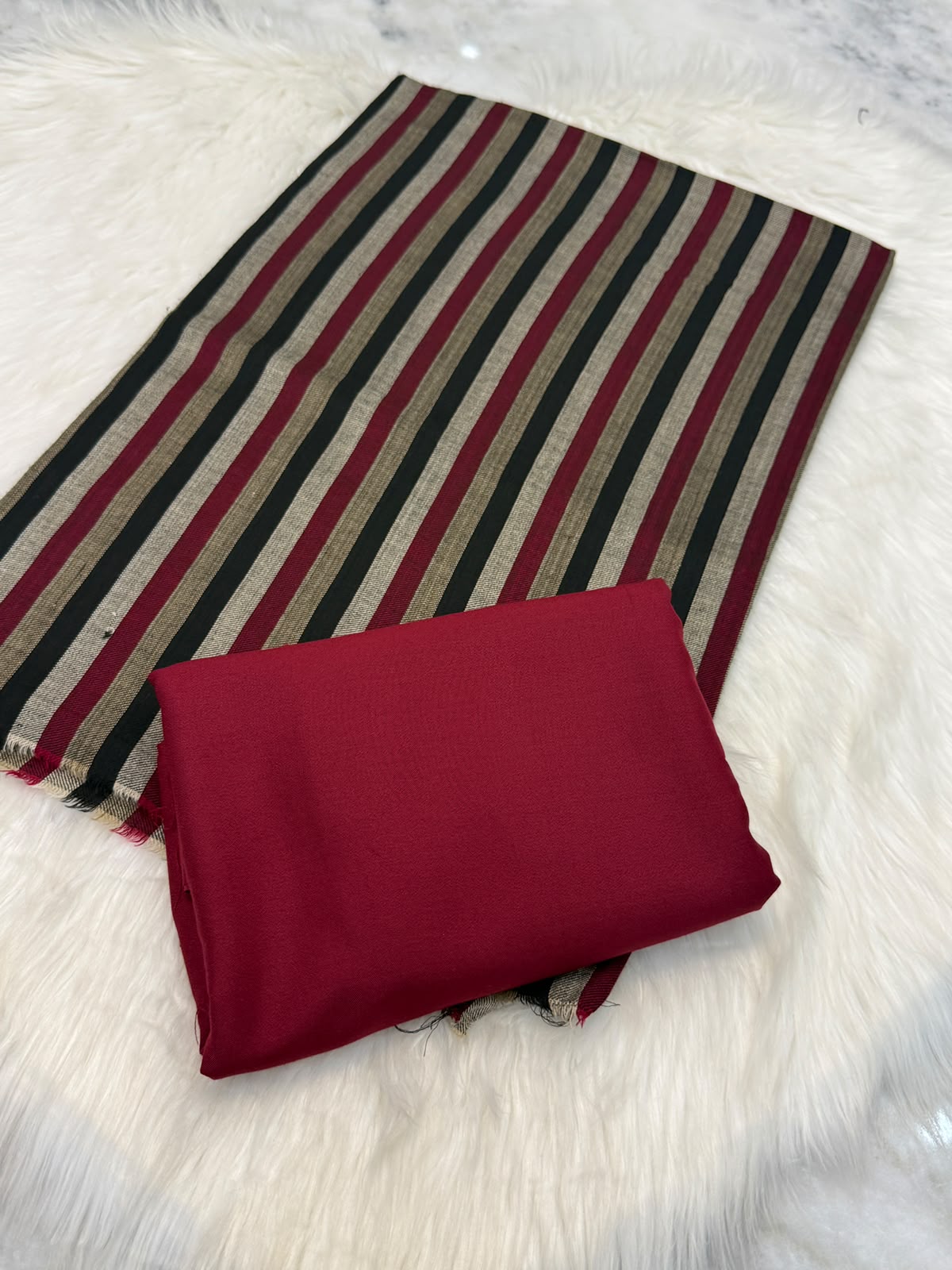 3PC Dhanak Suit with Hand-Embroidered Pashmina Shawl