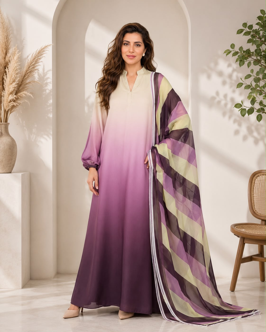 elegant Unstitched Kaftan