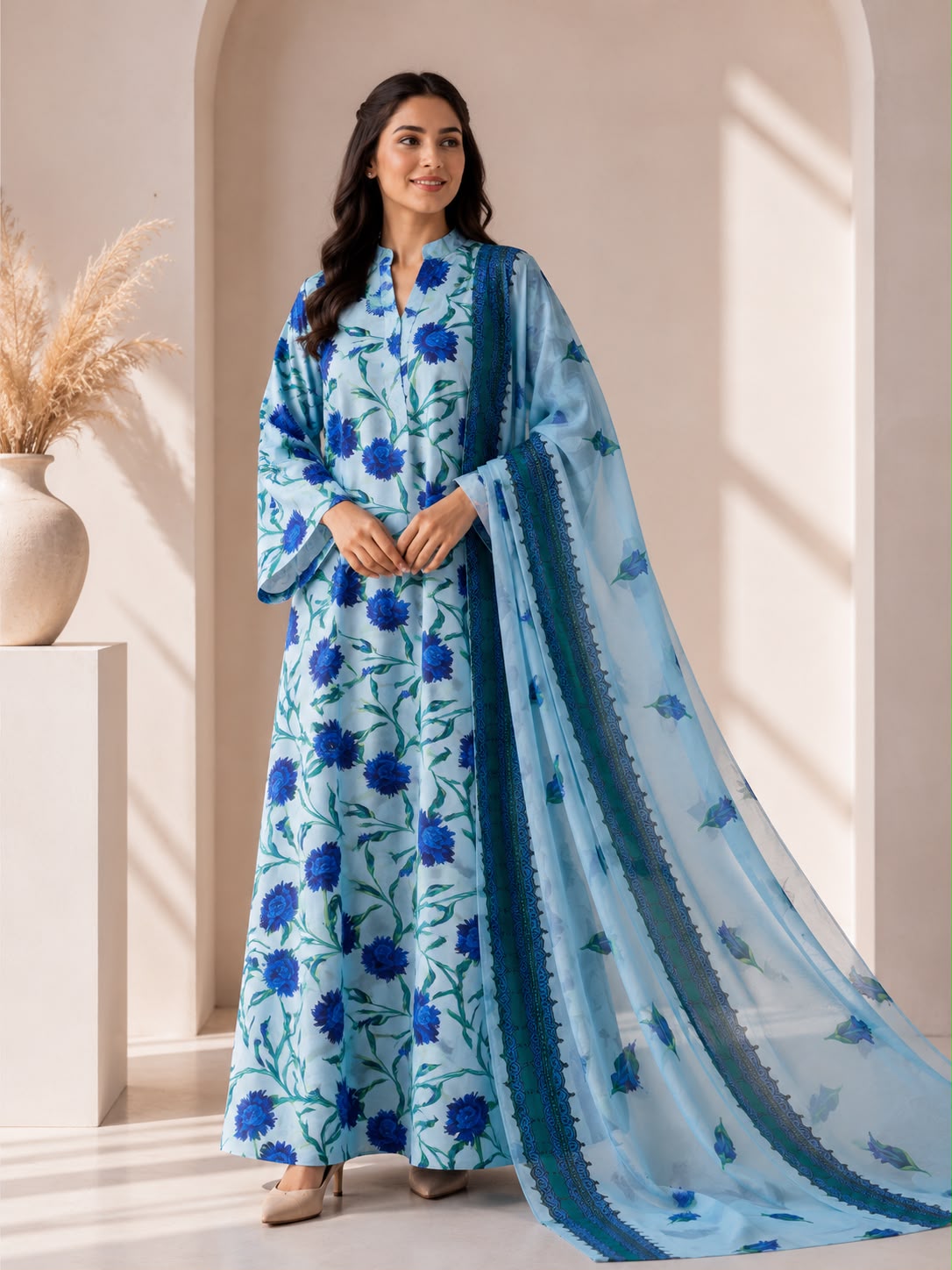Azure Bloom Kaftan
