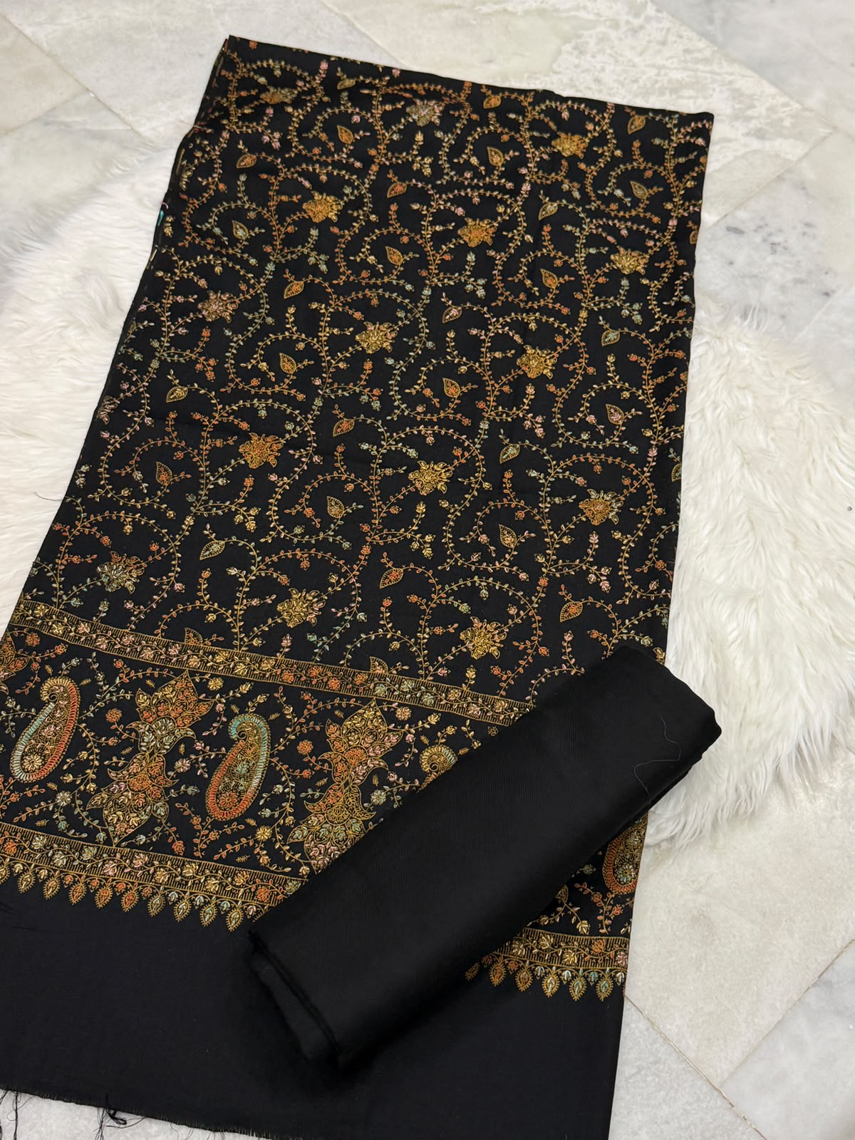 Pashmina Kacha Tanka black 3PC