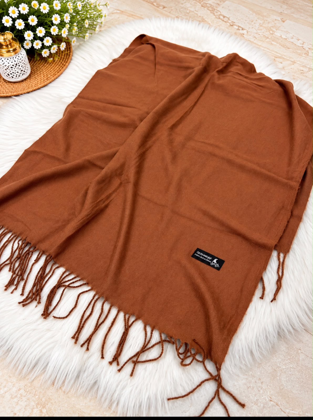 Single Shade Wool Mini Shawl
