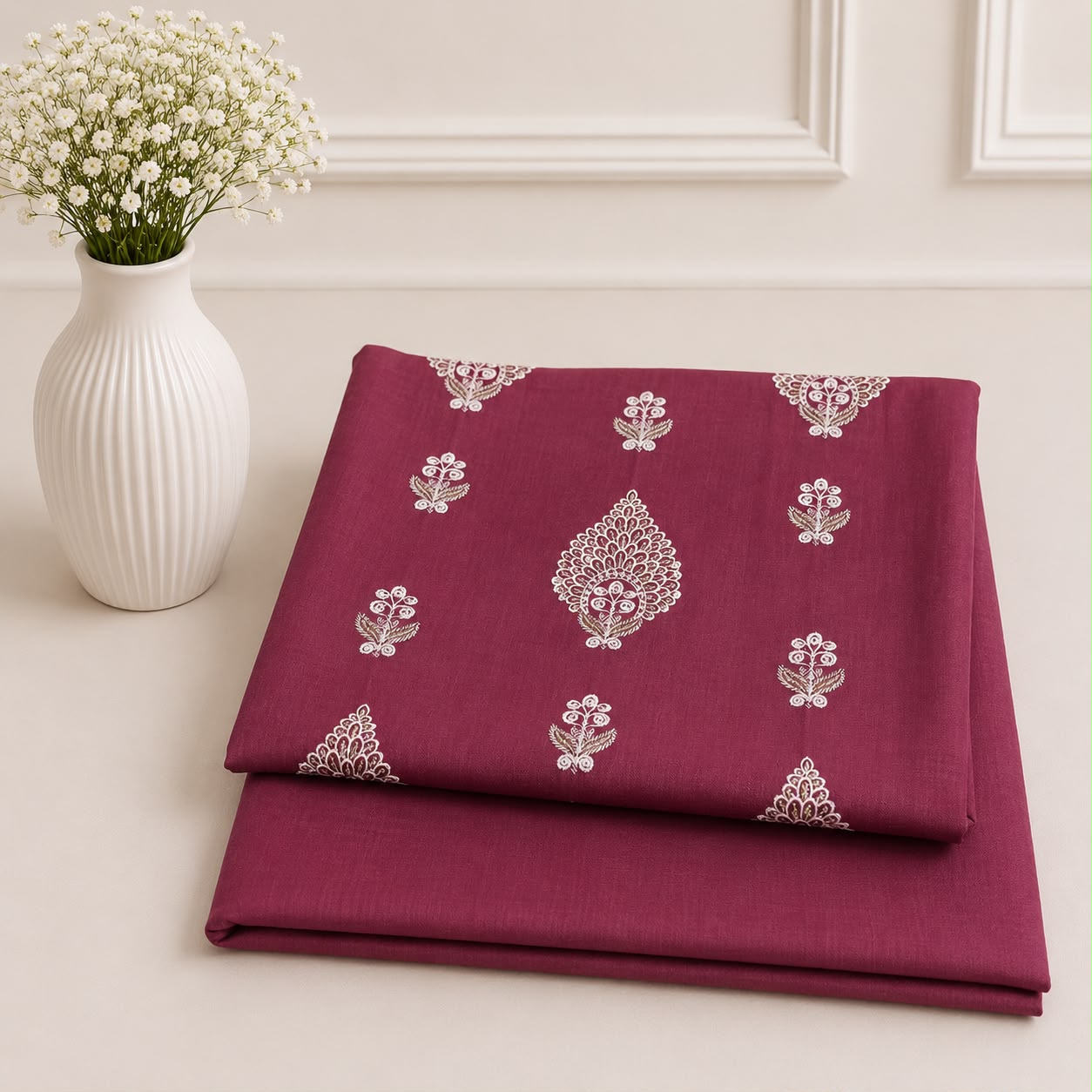 Noor – Premium Embroidered Unstitched 2 Piece Lawn Suit
