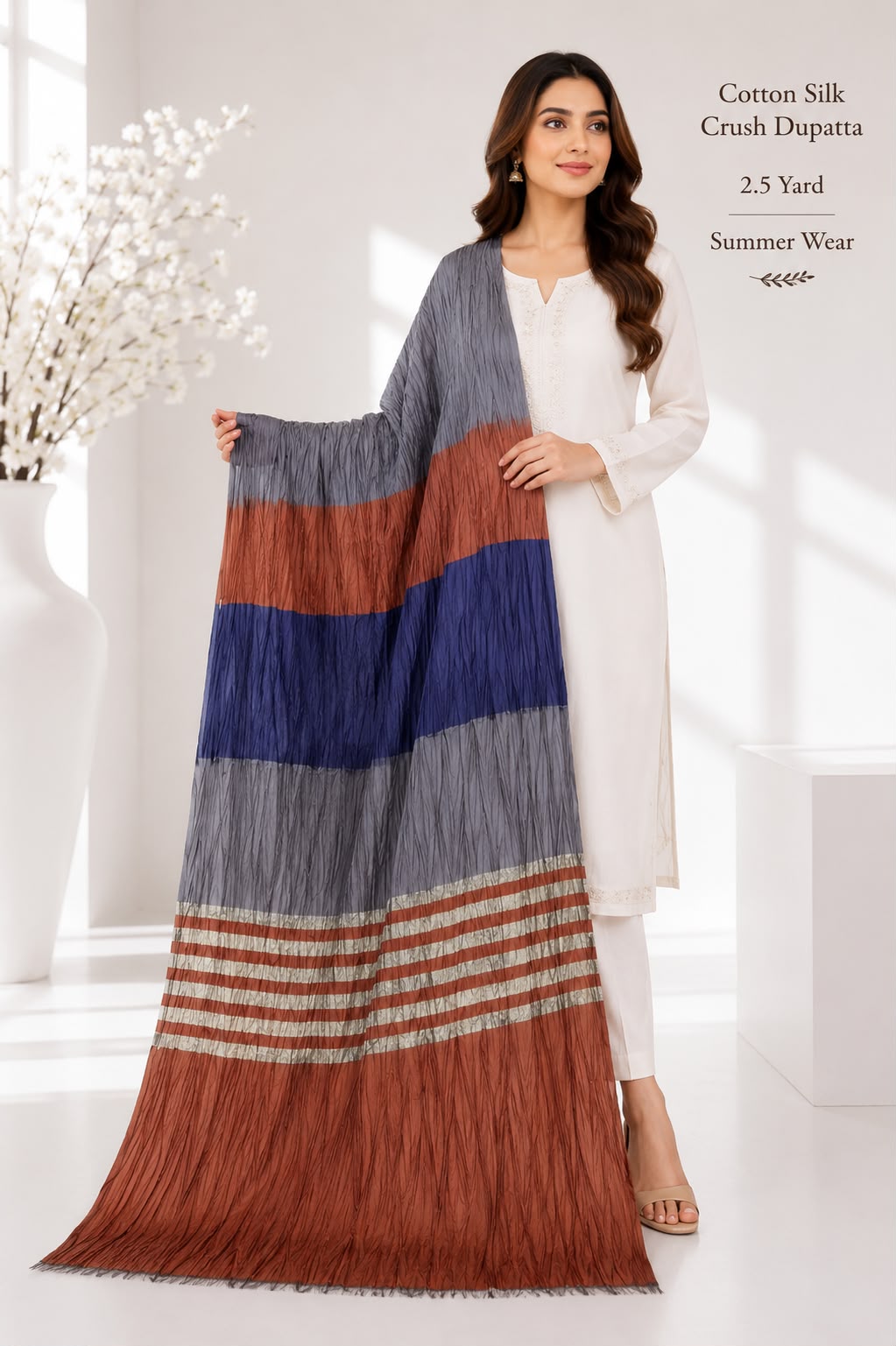 Cotton Silk Crush Dupatta