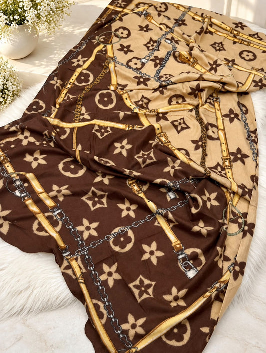 Cozy Printed Wool Mini Shawl / Stole