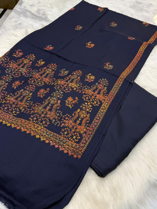 Pashmina Kacha Tanka navy Blue 3PC