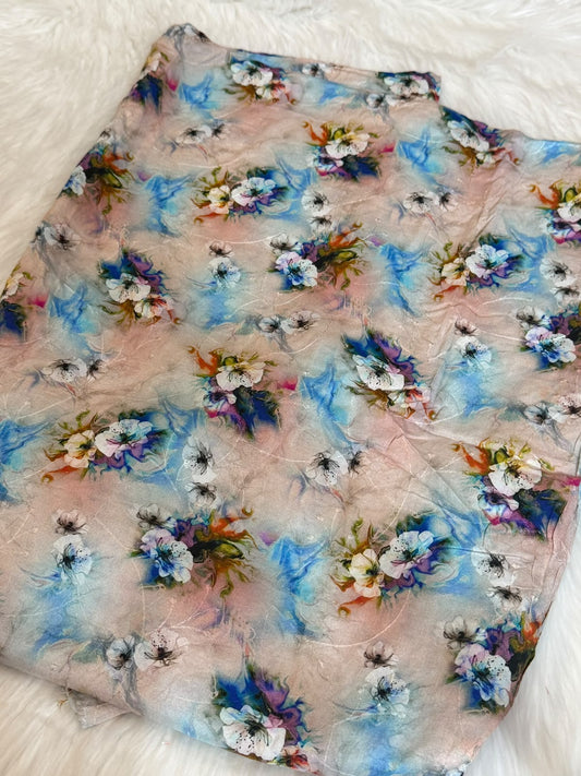 Printed embroidered linen 2-Piece Suit