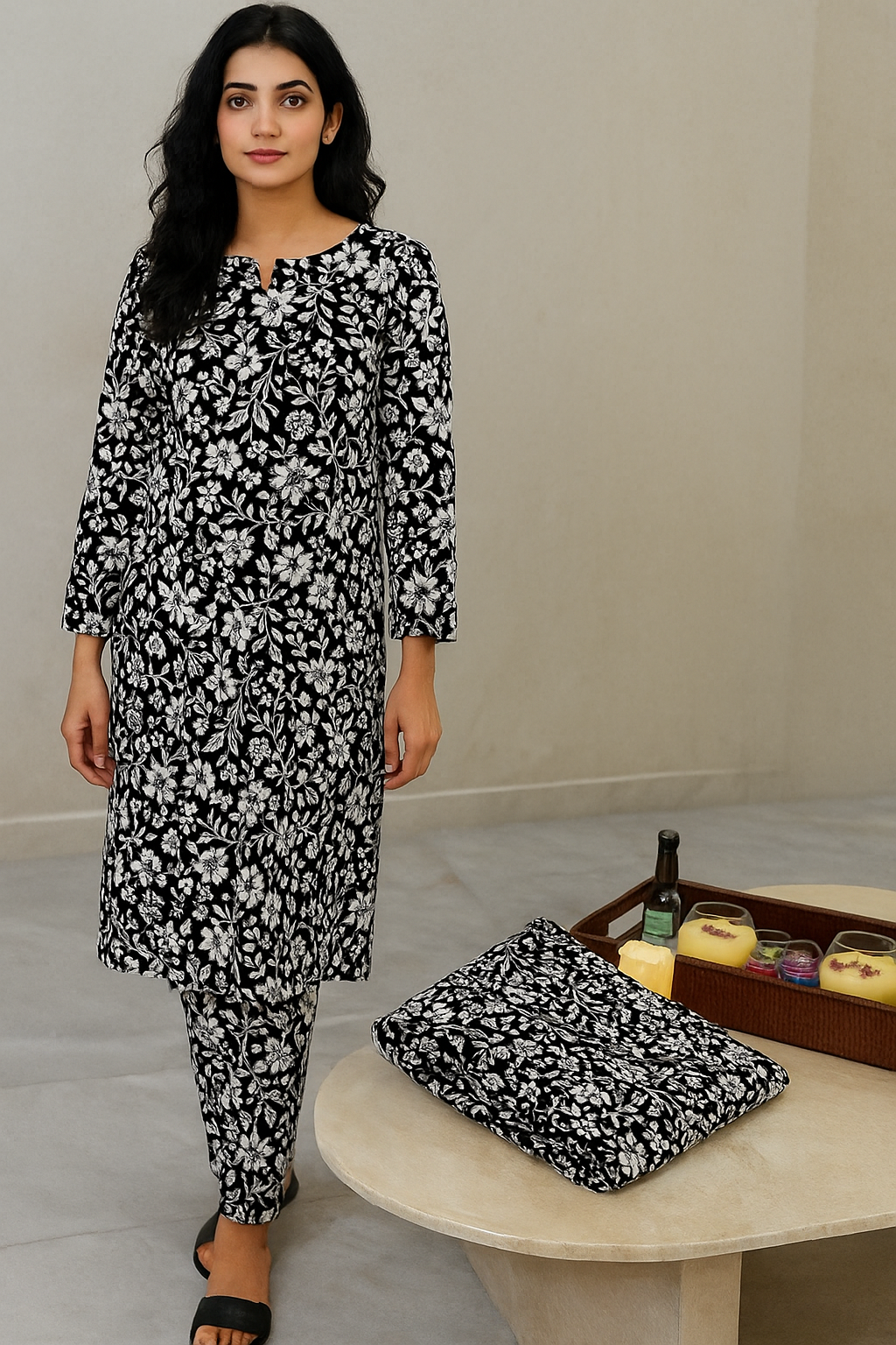 2pc unstiched Lilen Suit