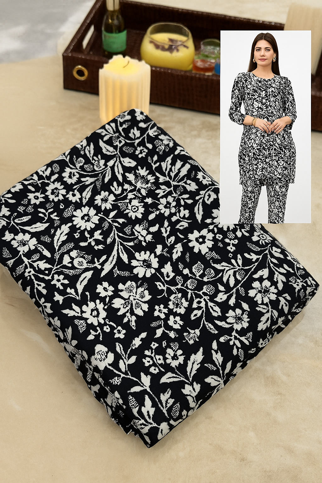 2pc unstiched Lilen Suit