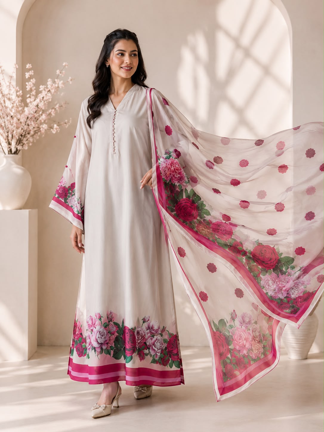 Rose Petal Elegance Kaftan