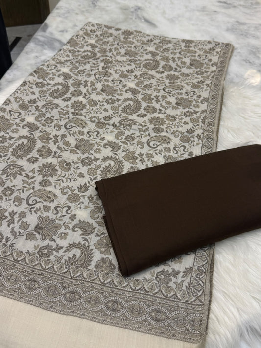 kani pashmina 3 Piece Unstitched Suit