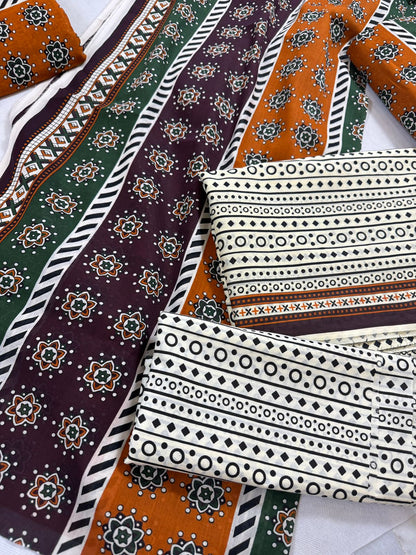 Lawn printed 3pc