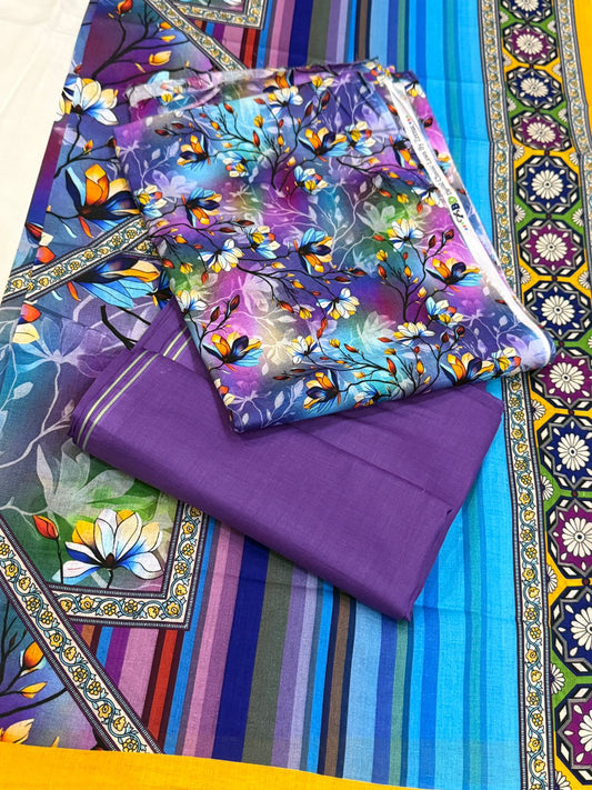 3 PC. LAWN UNSTITCHED SUIT