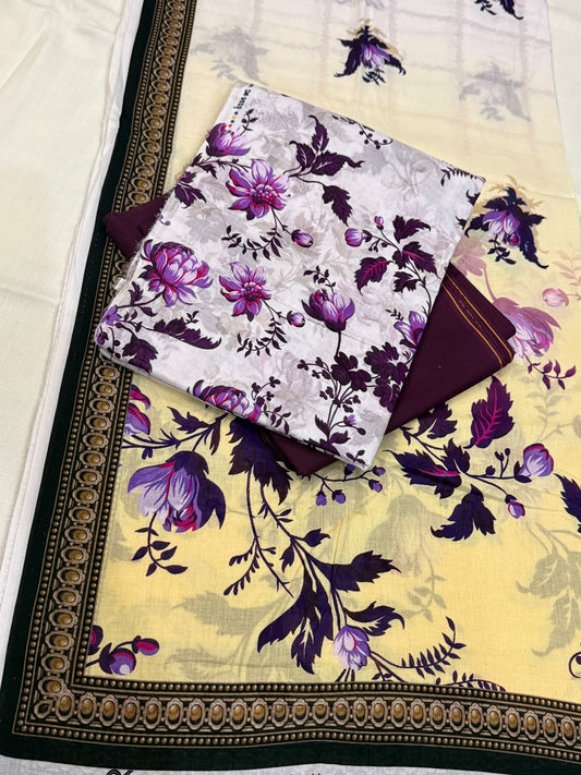 3 PC. LAWN UNSTITCHED SUIT