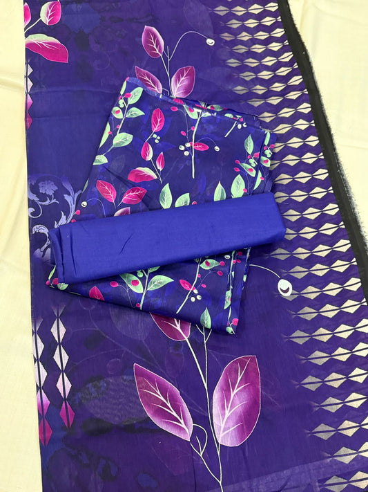 3 PC. LAWN UNSTITCHED SUIT