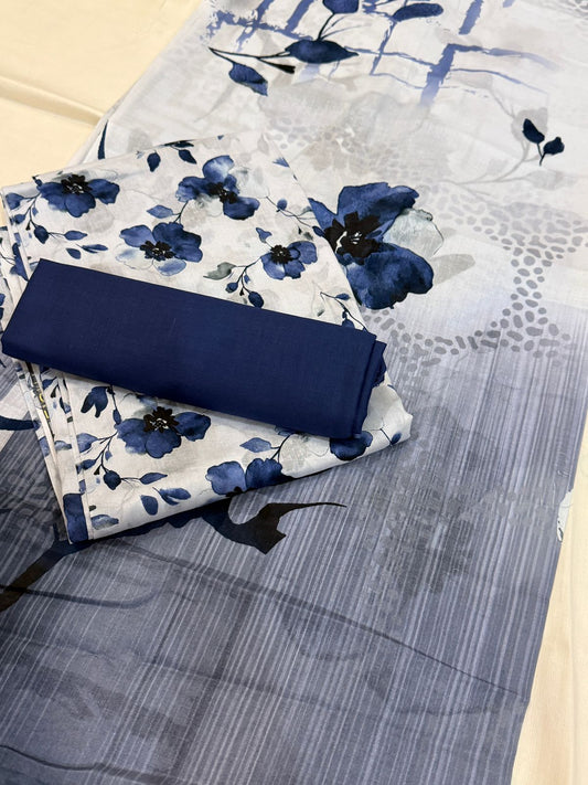 3 PC. LAWN UNSTITCHED SUIT