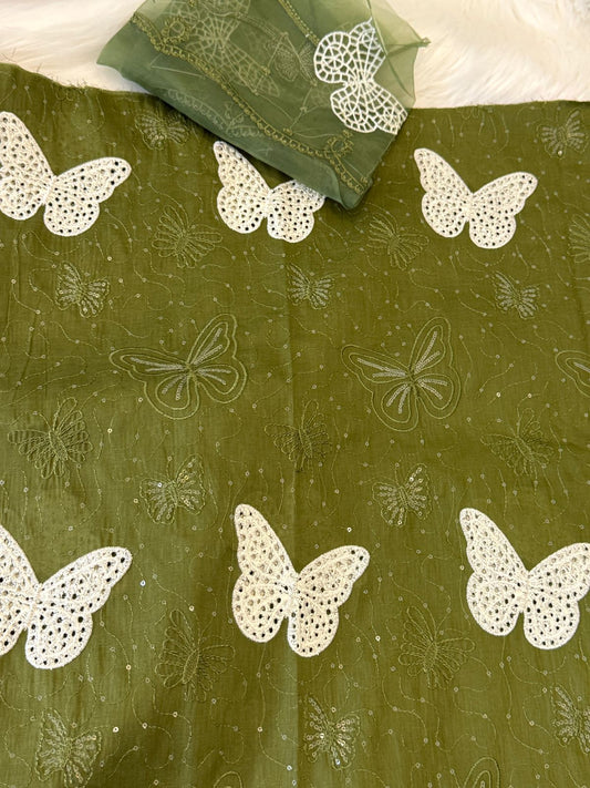 2pc embroidered butterfly