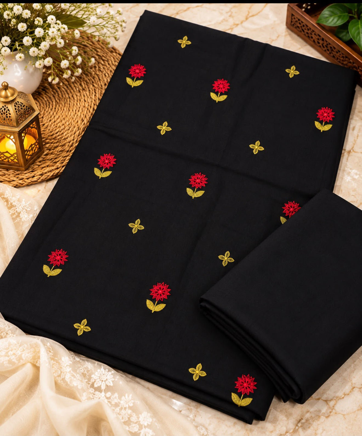 Dhanak Embroidered Floral 2PC