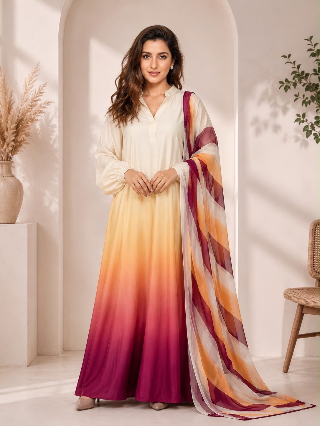 Sunset Stripes Kaftan