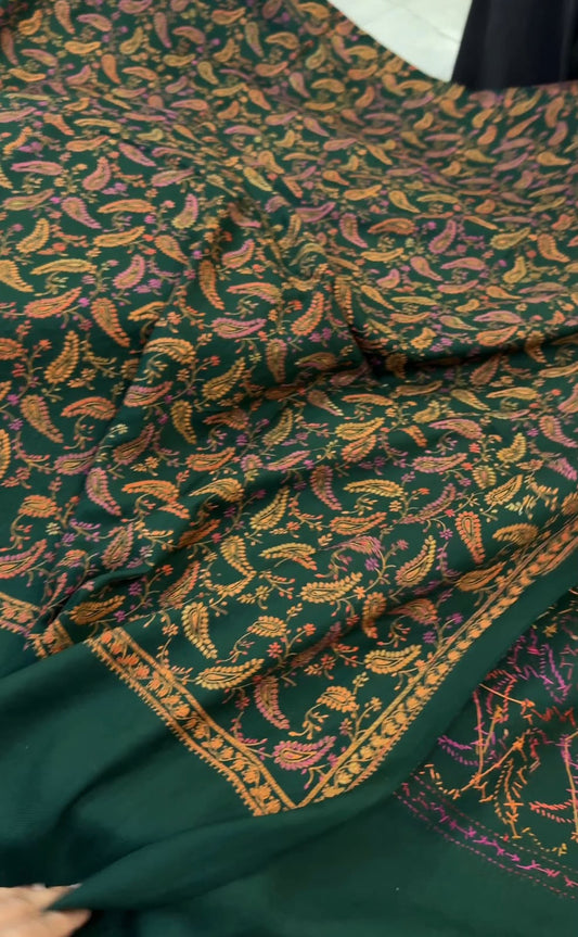 Pashmina Kacha Tanka bottle green  3PC