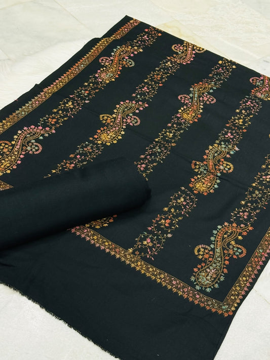 Pashmina wool kacha tanka black 3pc