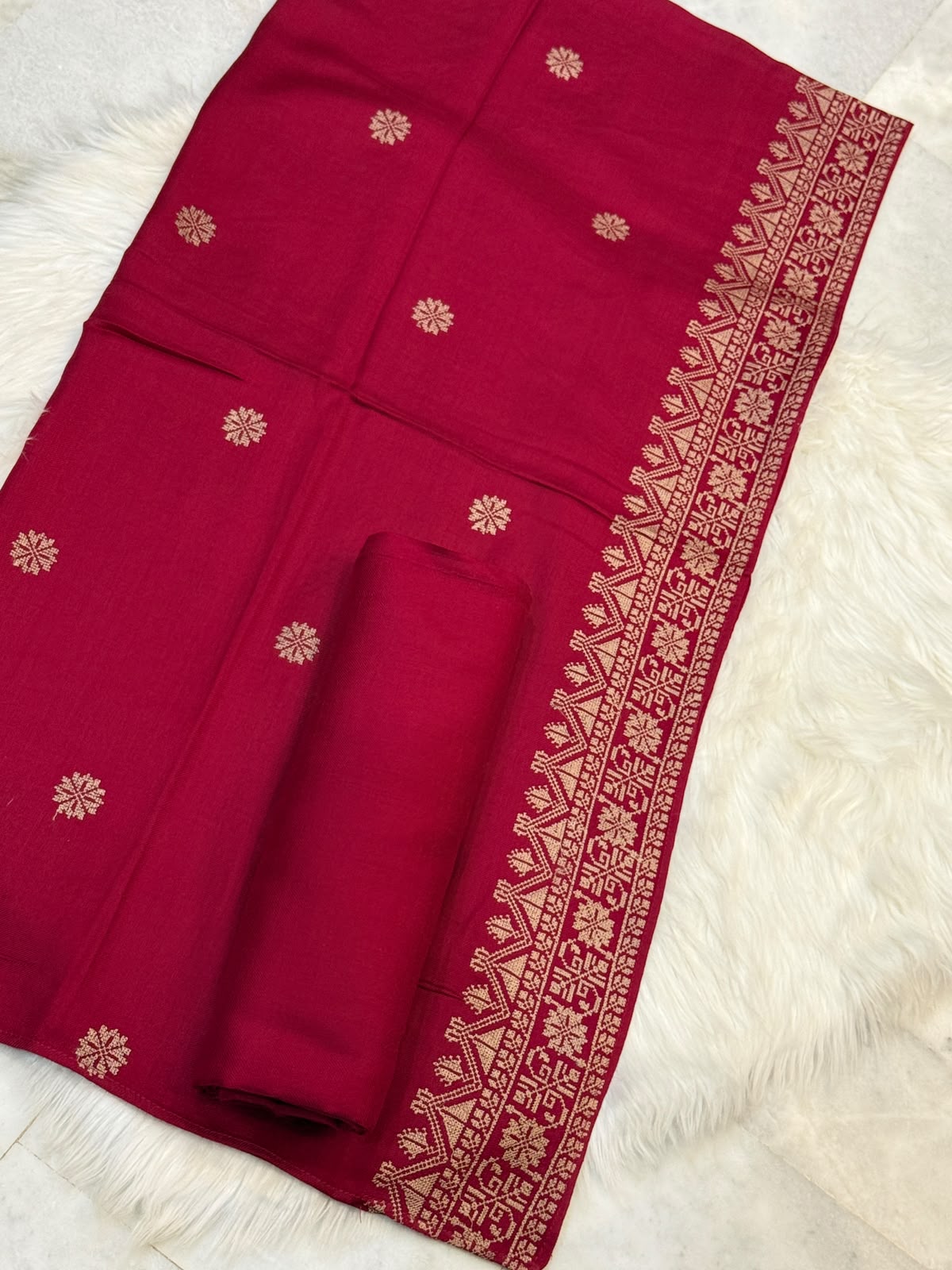 Embroidered pashmina wool 3pc