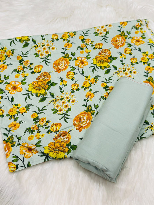 Doria Linen Printed 2PC – Unstitched
