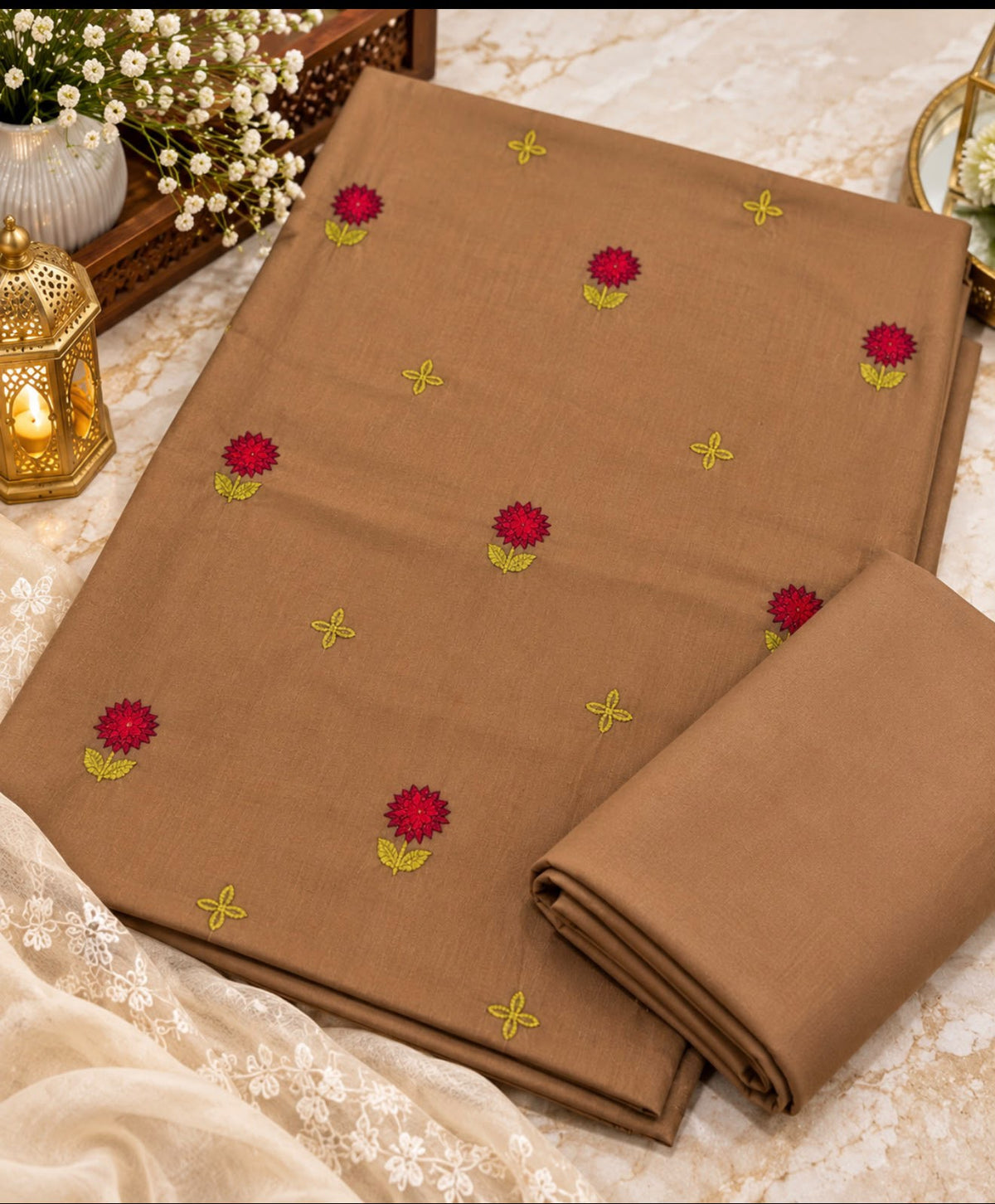 Dhanak Embroidered Floral 2PC