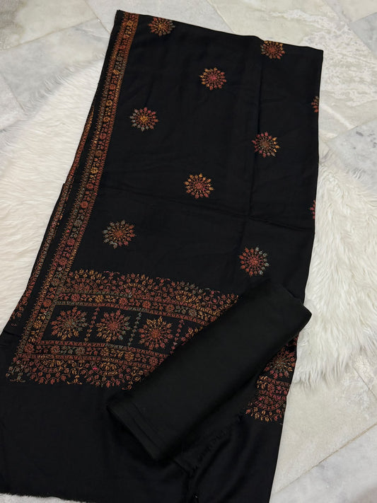 Pashmina Kacha Tanka Black  3PC