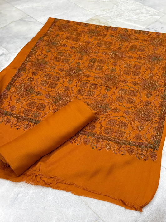 Pashmina wool Kacha Tanka 3PC with mini shawl