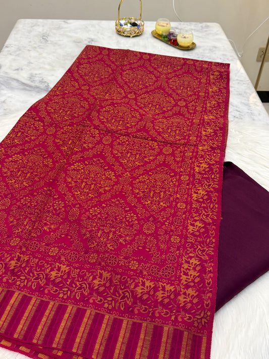 3PC Kani Pashmina Shawl &amp; Plain Pashmina Suit