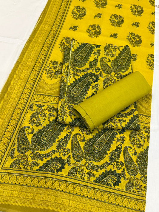 3 PC. LAWN UNSTITCHED SUIT