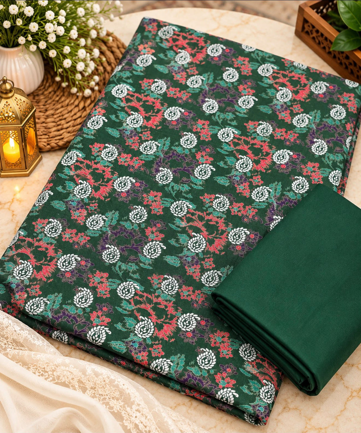 Printed Dhanak 2-Piece Suit