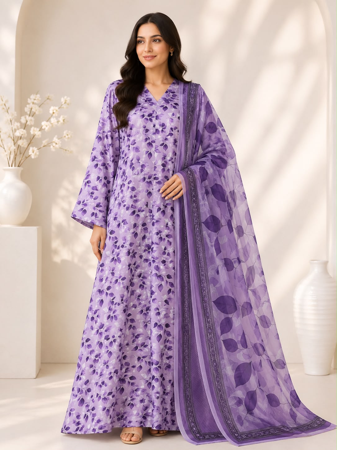 Lavender Leaf Grace Kaftan