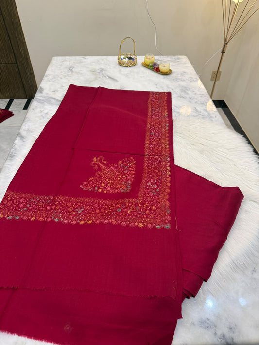 Pashmina Kacha Tanka maroon  3PC
