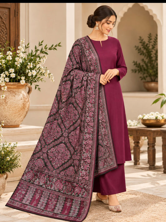 kani pashmina 3 Piece Unstitched Suit