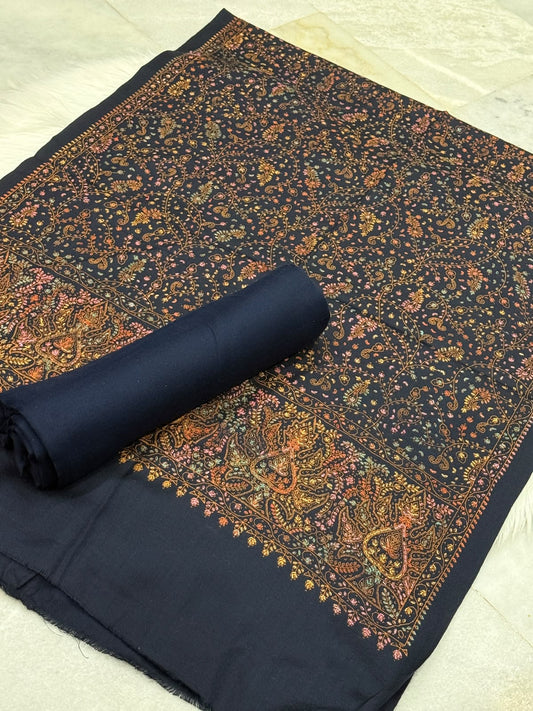 Pashmina wool Kacha Tanka 3PC with mini shawl