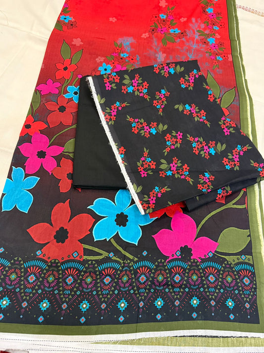 3 PC. LAWN UNSTITCHED SUIT