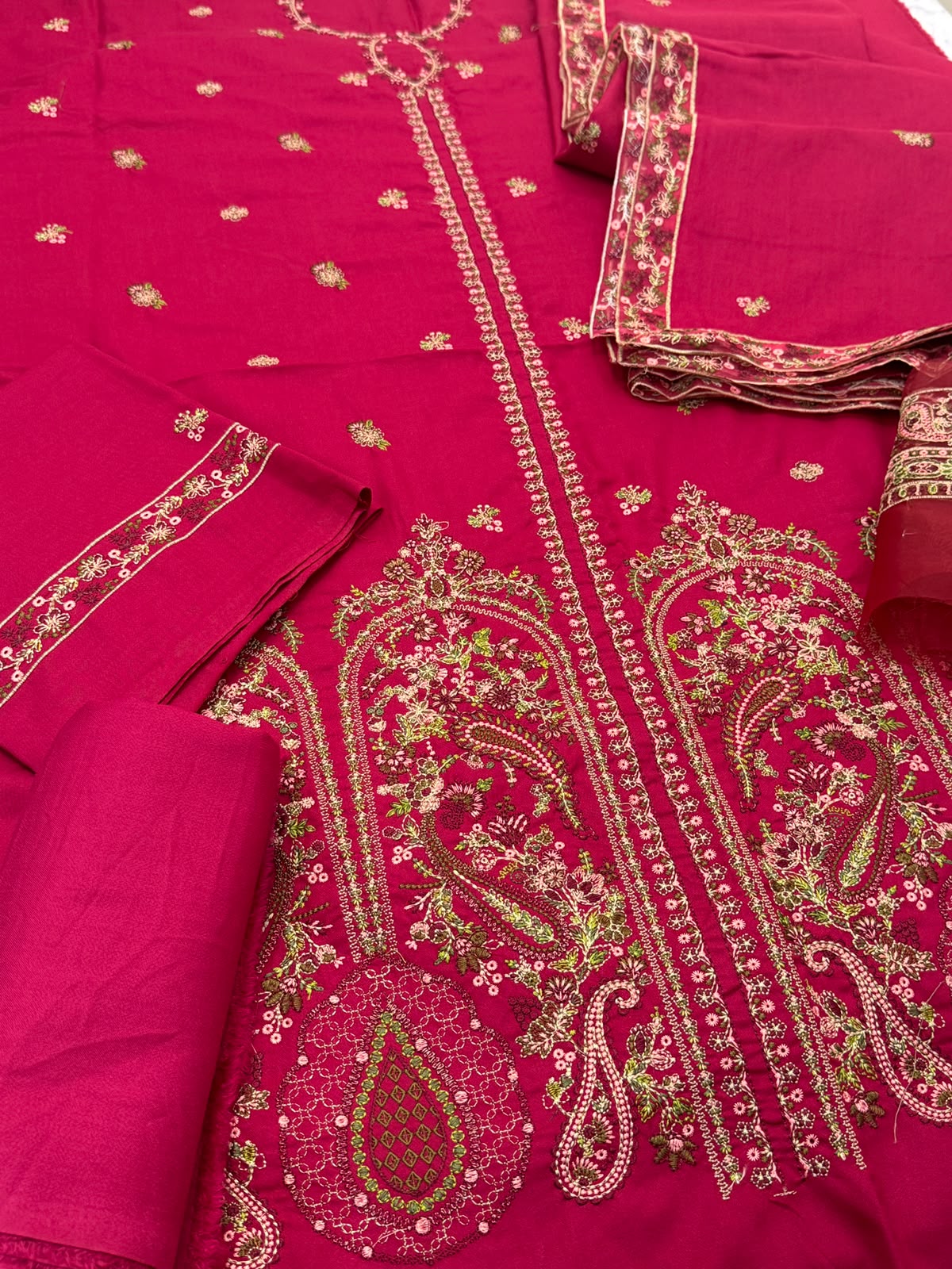 Luxury Dhanak H.R Embroidered 3PC Suit