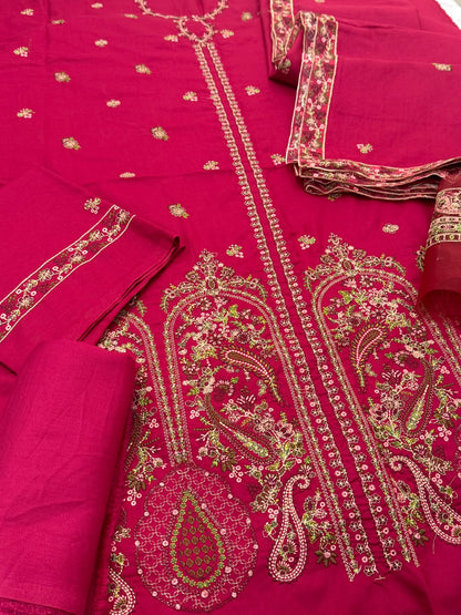 Luxury Dhanak H.R Embroidered 3PC Suit