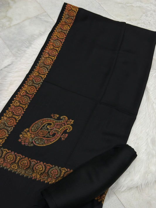 Pashmina Kacha Tanka Black  3PC